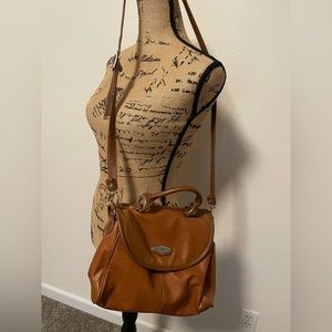 Capezio large light brown faux leather shoulder bag